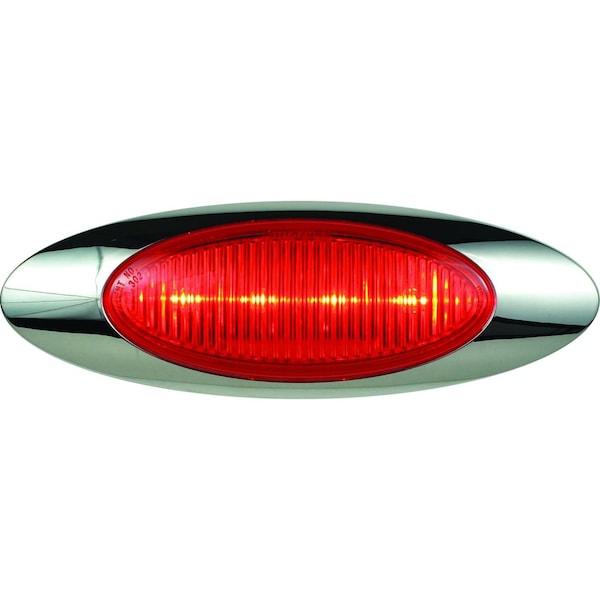Optronics 4-Led 6.5 Red Marker/Clearance Light With .180 Male Bullets And Bezel 00212337P - main